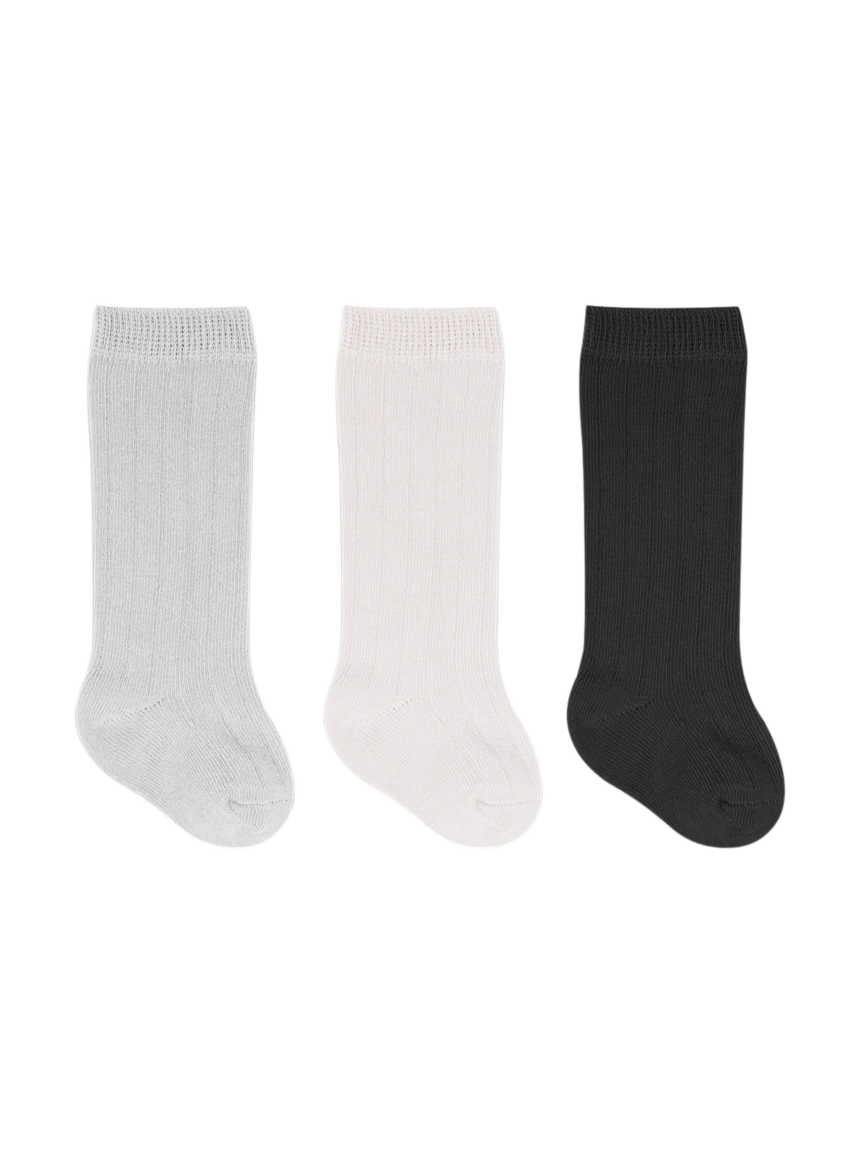 bistyle Kniestrümpfe für Babys Neugeborene Jungen Mädchen (Set, 3-Paar, 3er-Pack) Bio-Baumwolle GOTS 0-6 Monate bis 2-3 Jahre, ohne drückende Naht