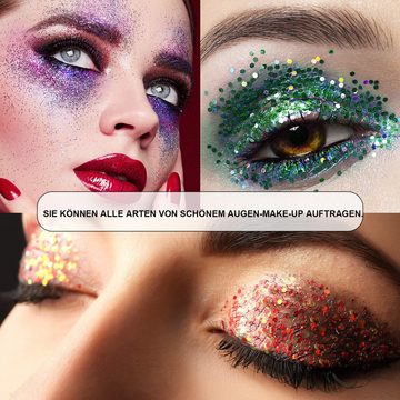 Daisred Make-up Palette Glitter, 12 Farben Festival Glitzer Gesicht, Schminke Make-up Zubehör, set