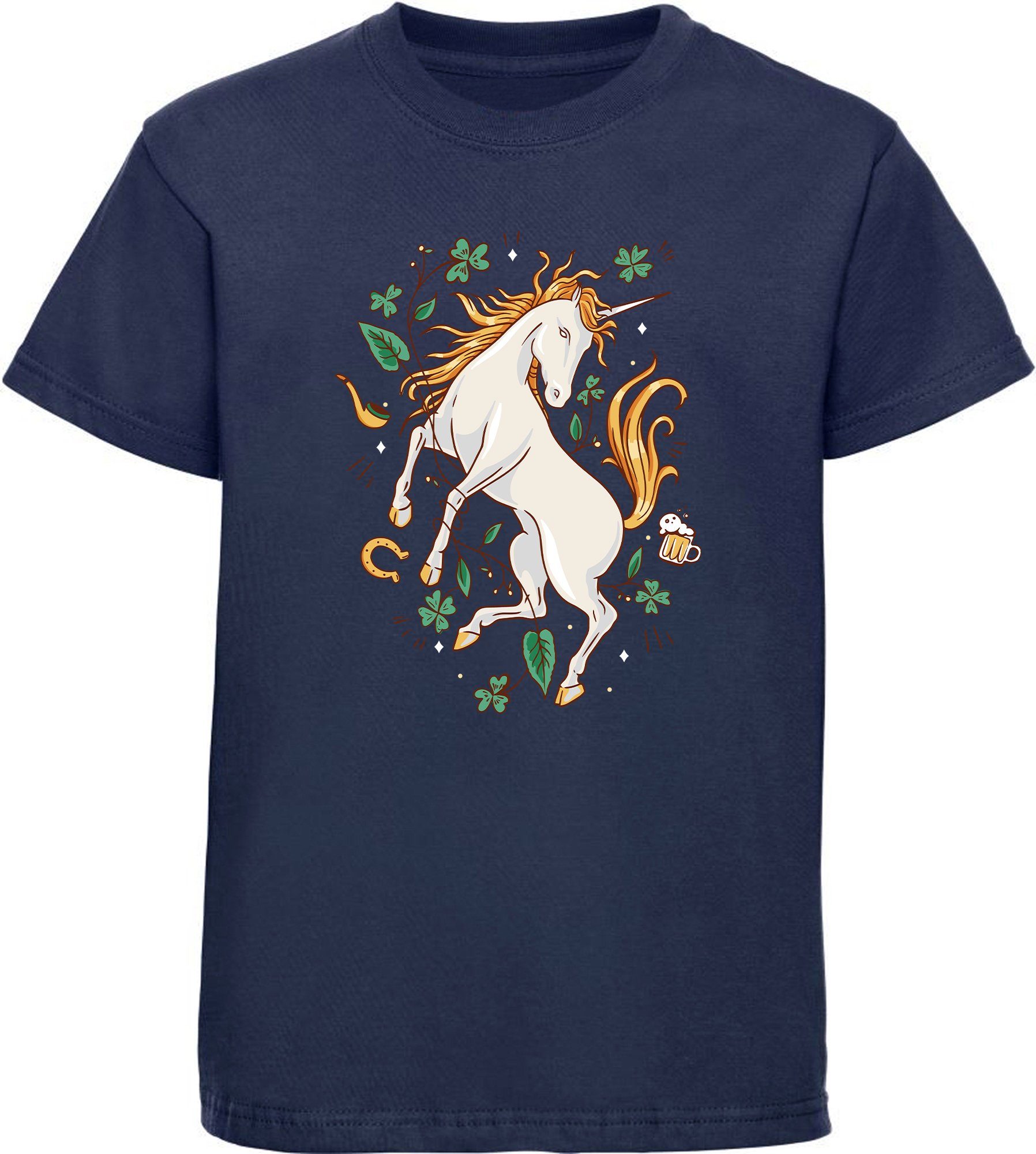T-Shirt Kinder Pferde Print Shirt bedruckt - Aufsteigendes Einhorn
