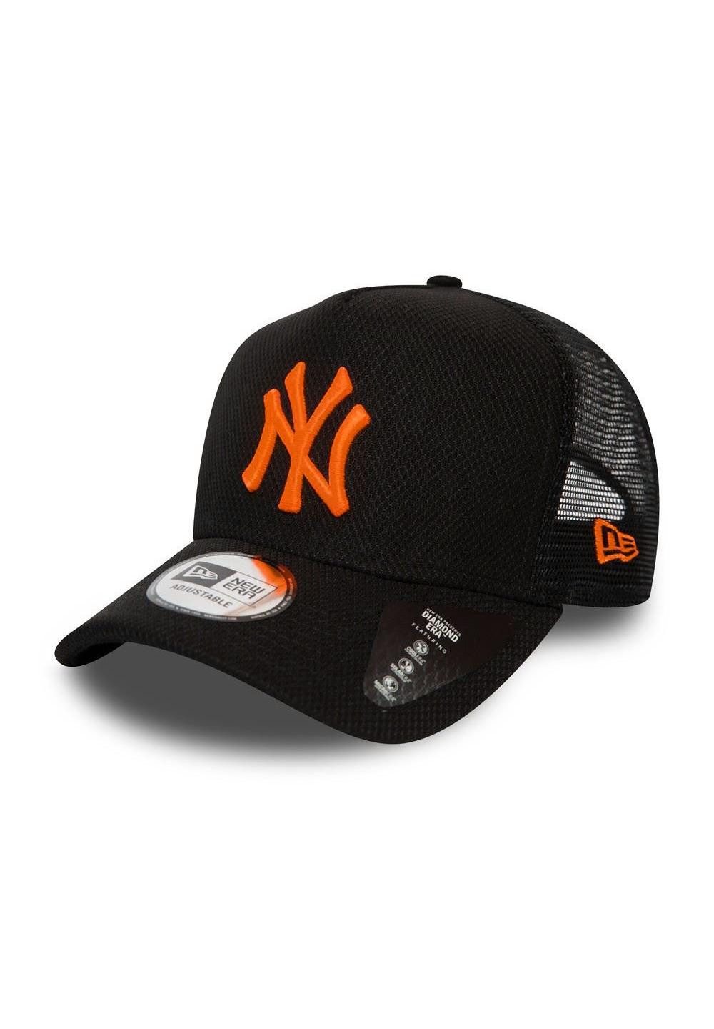 Baseball Cap New York Yankees MLB Diamond Era Black Neon Orange A-Frame Adjustable