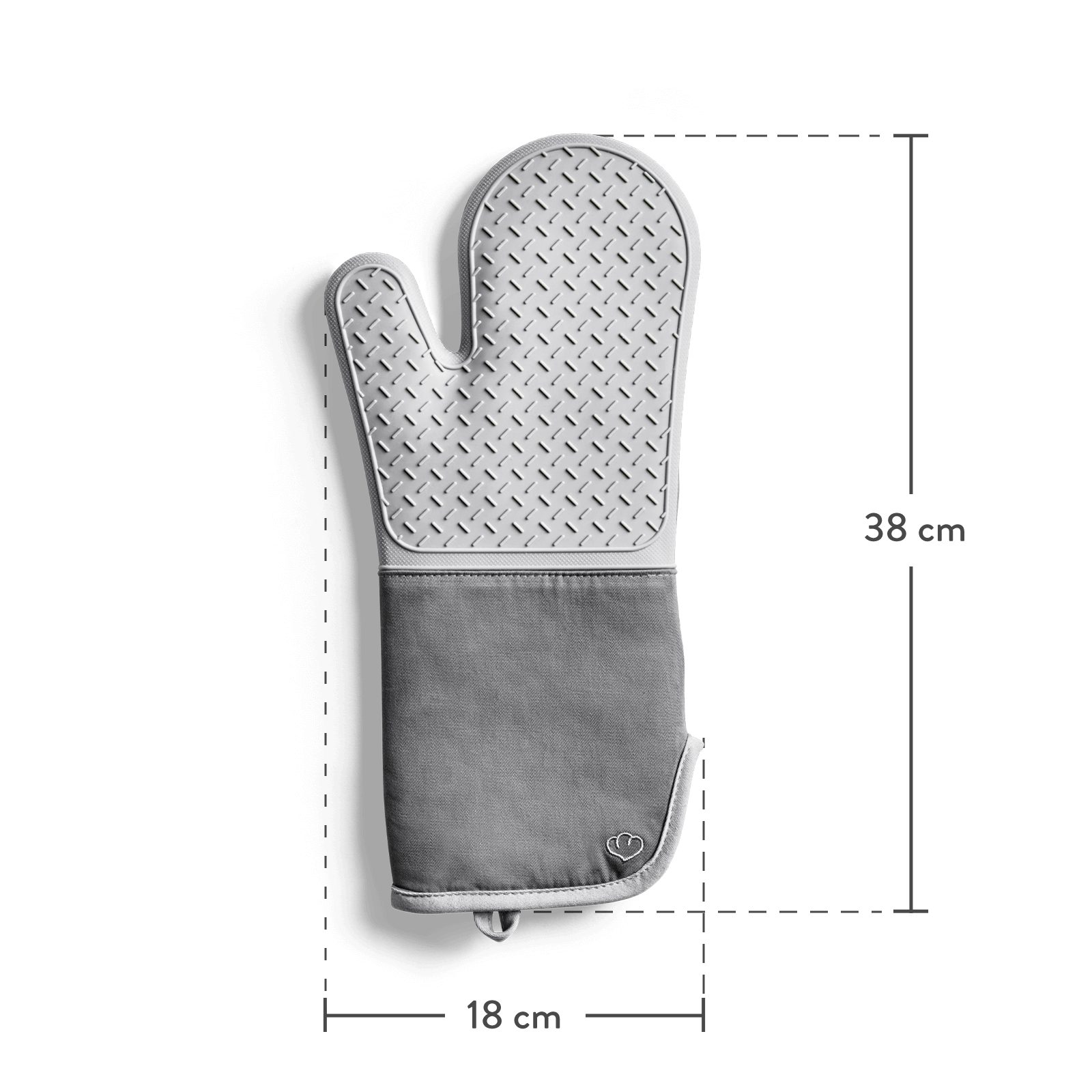 Springlane Topfhandschuhe 2-tlg. in verschiedenen Farben - Silikon & Baumwolle - bis 250°C, (2-tlg., bestehend aus 2 einzelnen Handschuhen), Grau, rutschfest, extra langer Armschutz