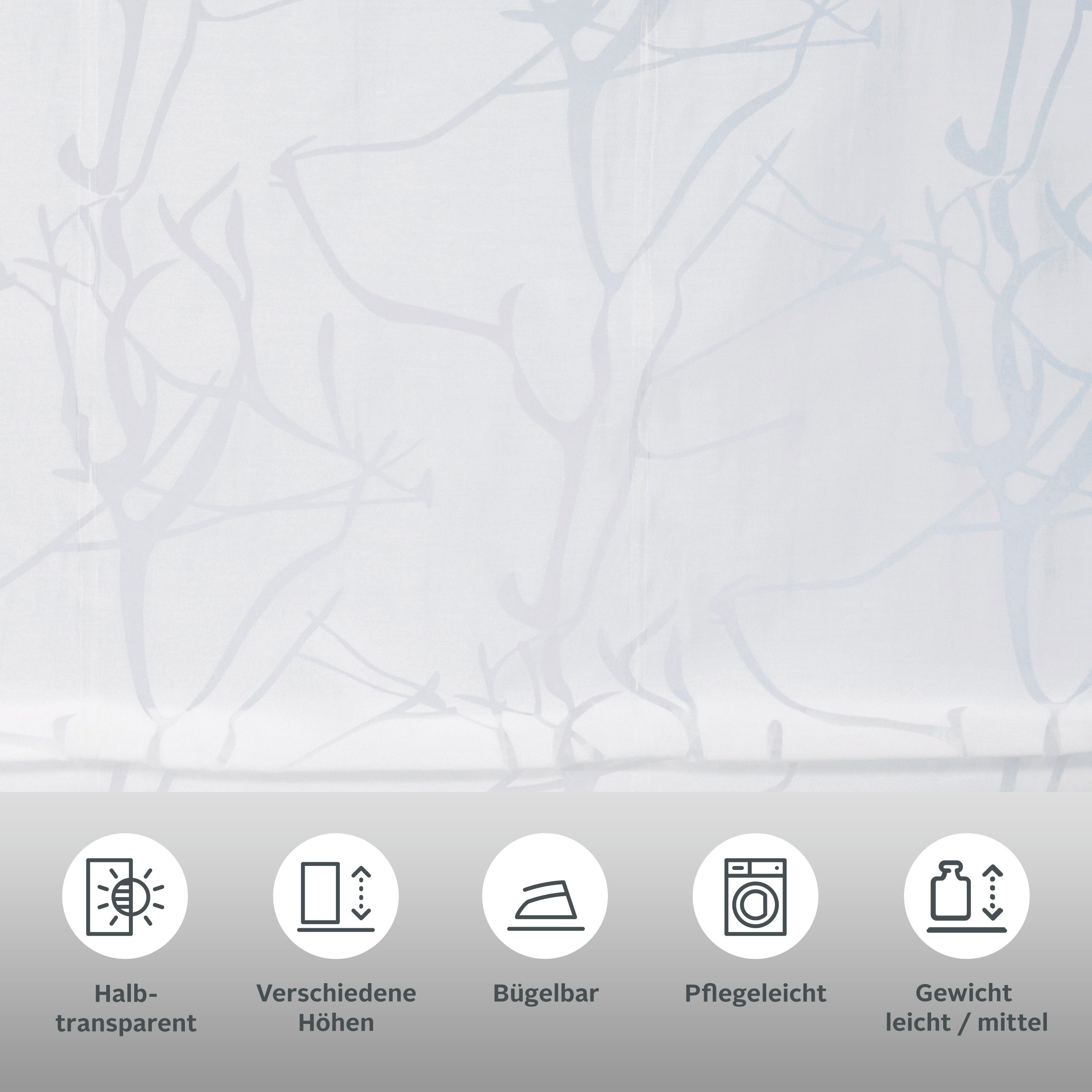 OTTO home Raffrollo Anna, mit Schlaufen, Halbtransparent, Ausbrenner, Viskose