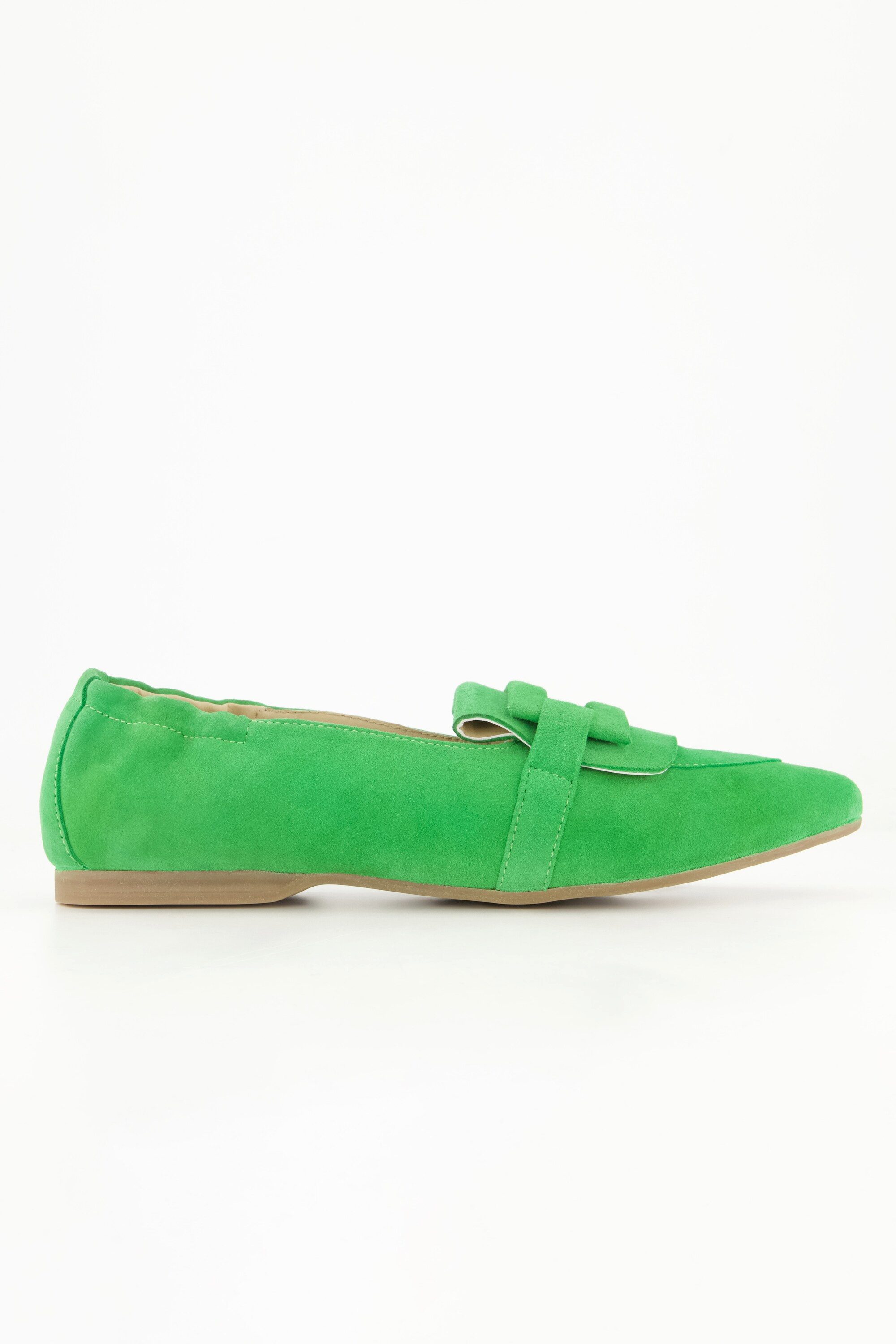 Ulla Popken Leder-Ballerinas Veloursleder elastische Ferse günstig online kaufen