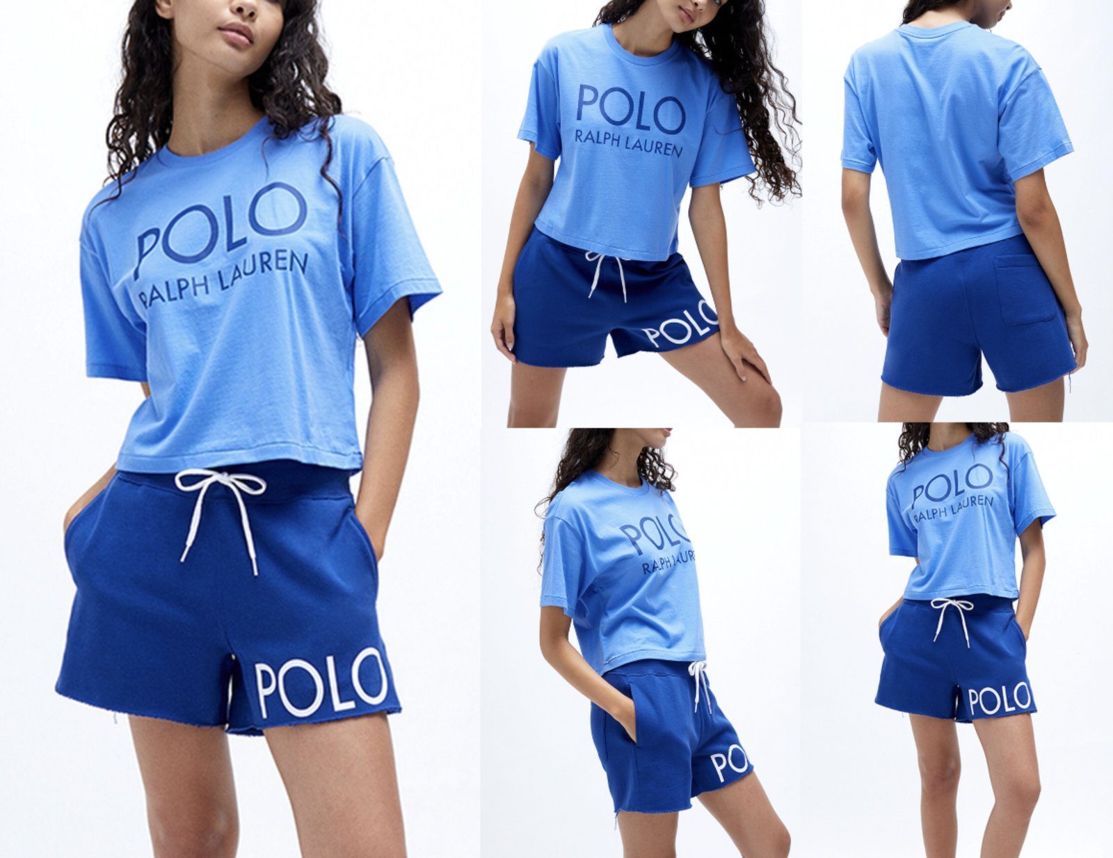 Ralph Lauren T-Shirt POLO RALPH LAUREN Cropped Boxy T-Shirt Retro Shirt Bluse Hemd Tee Harb