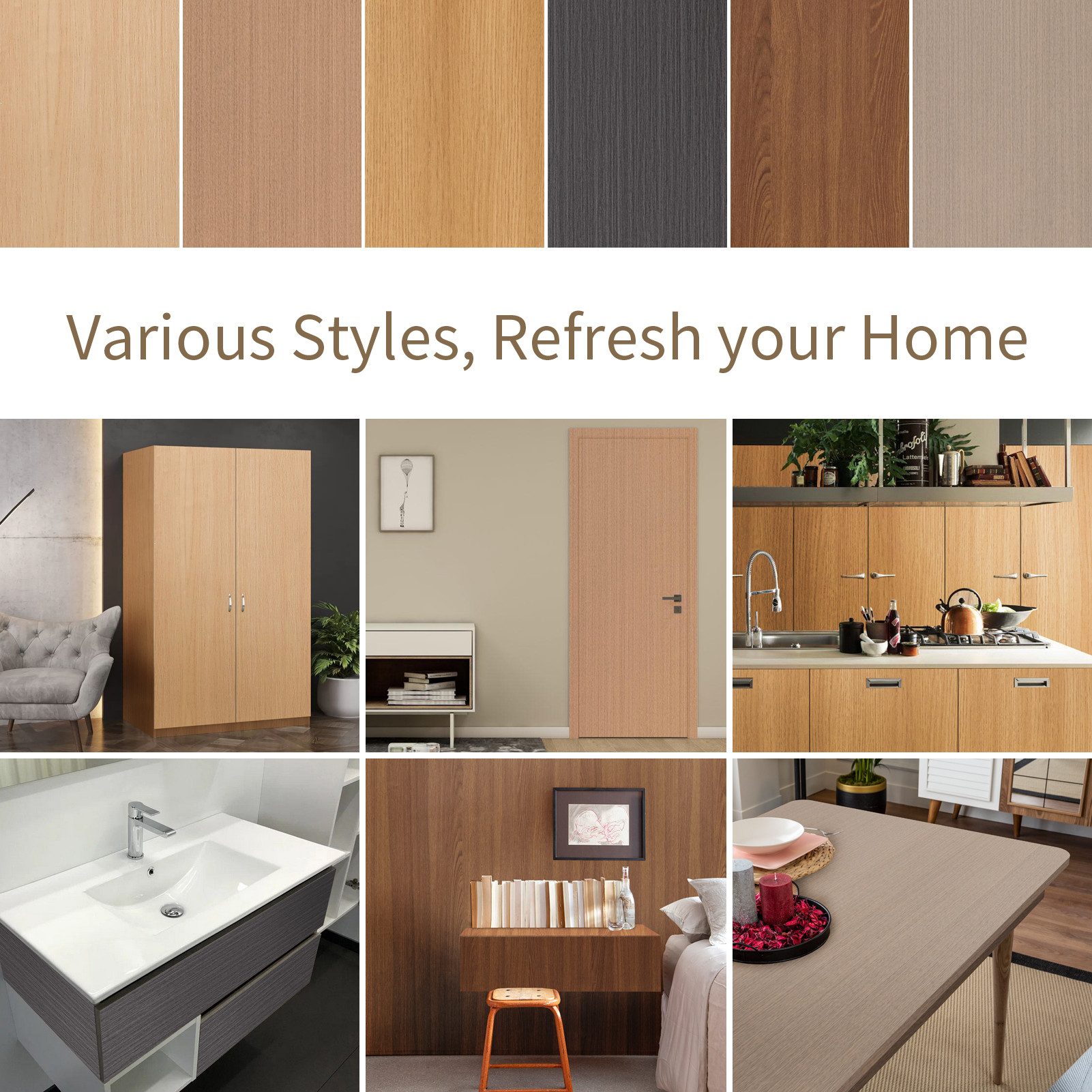 Yalion Vinyltapete Selbstklebende Tapete Holzoptik, PVC Wasserdicht Selbstklebefolie