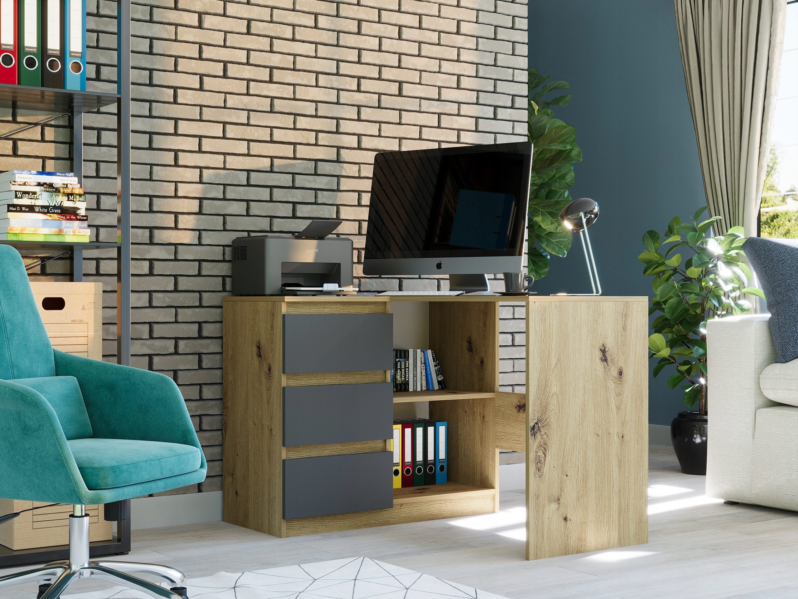 Home Collective Eckschreibtisch mit 3 Schubladen günstig online kaufen
