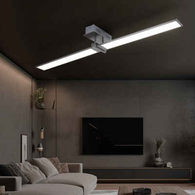 WOFI LED Deckenleuchte, LED-Leuchtmittel fest verbaut, Warmweiß, LED Deckenleuchte flach lang Deckenlampe schwenkbar