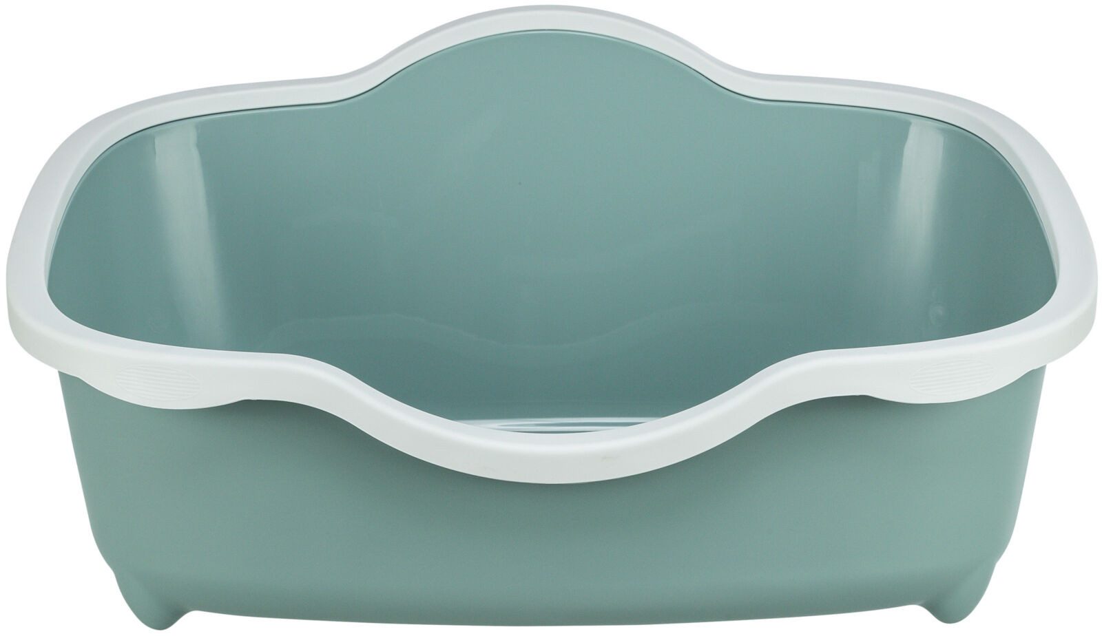 TRIXIE Katzentoilette Davio, mit Rand - grün/weiß - 56 × 26 × 39 cm