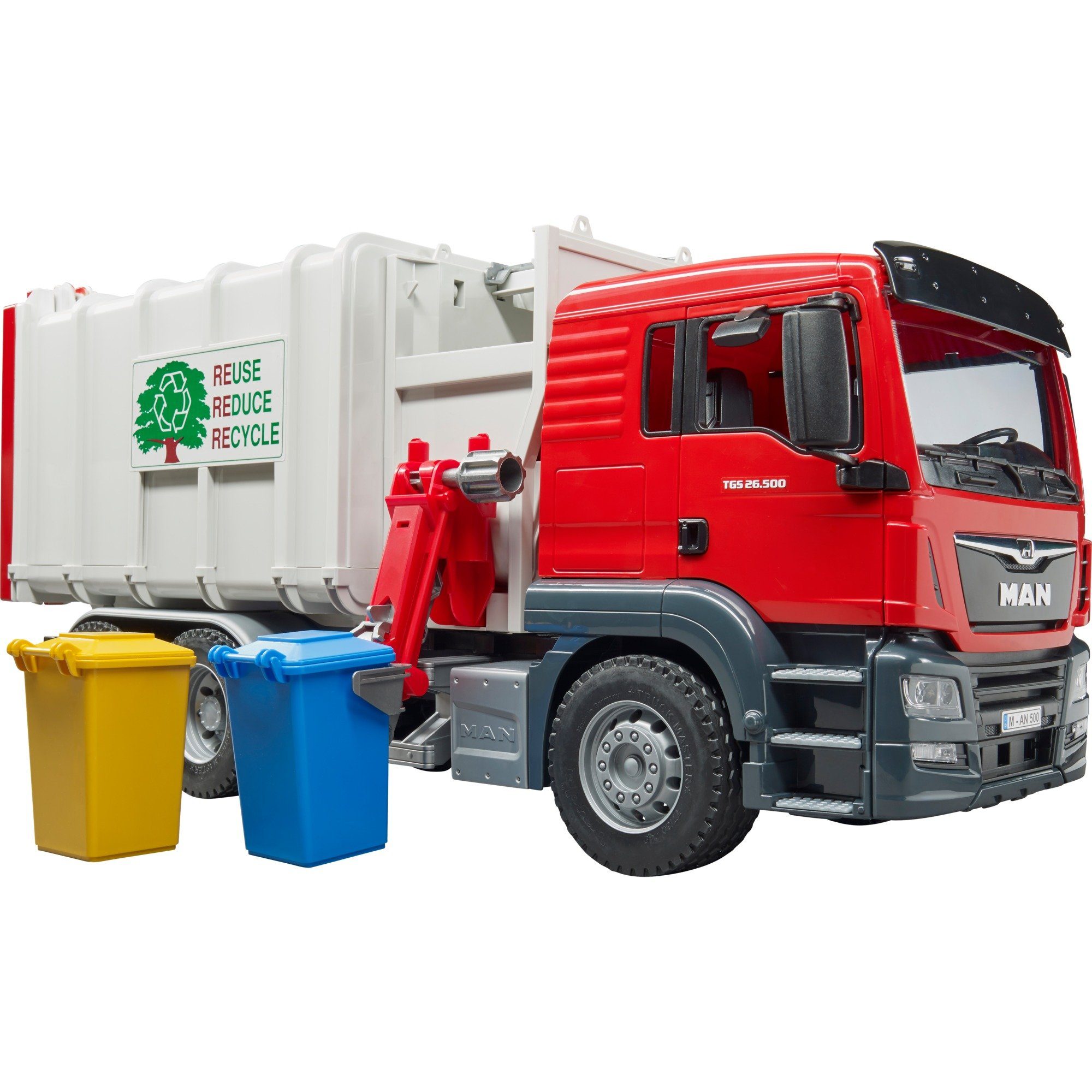 Bruder® Spielzeug-Müllwagen MAN TGS Seitenlader, Made in Germany