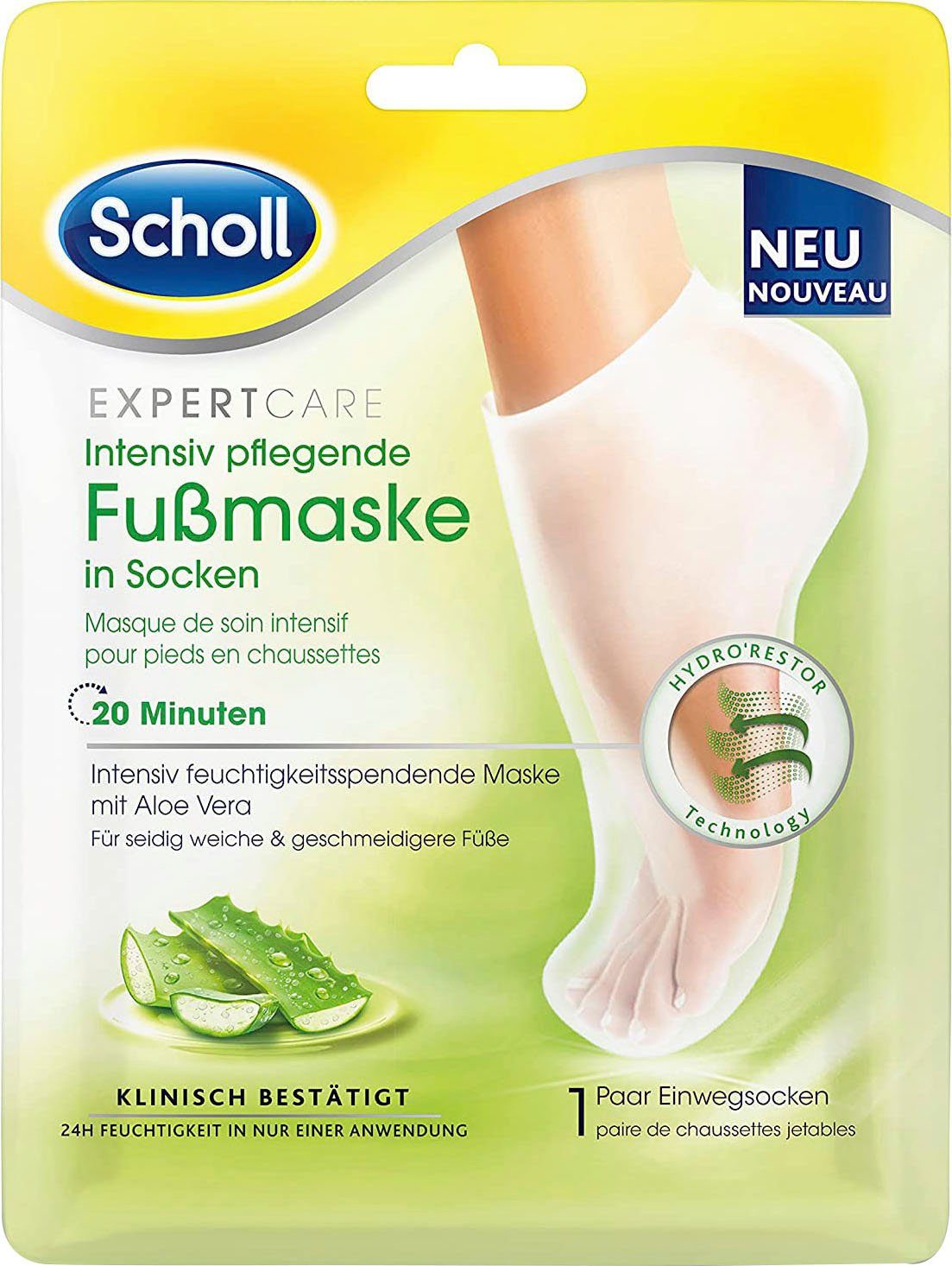 Scholl Fußmaske ExpertCare, mit Aloe Vera in Socken intensiv pflegend | Fußmasken