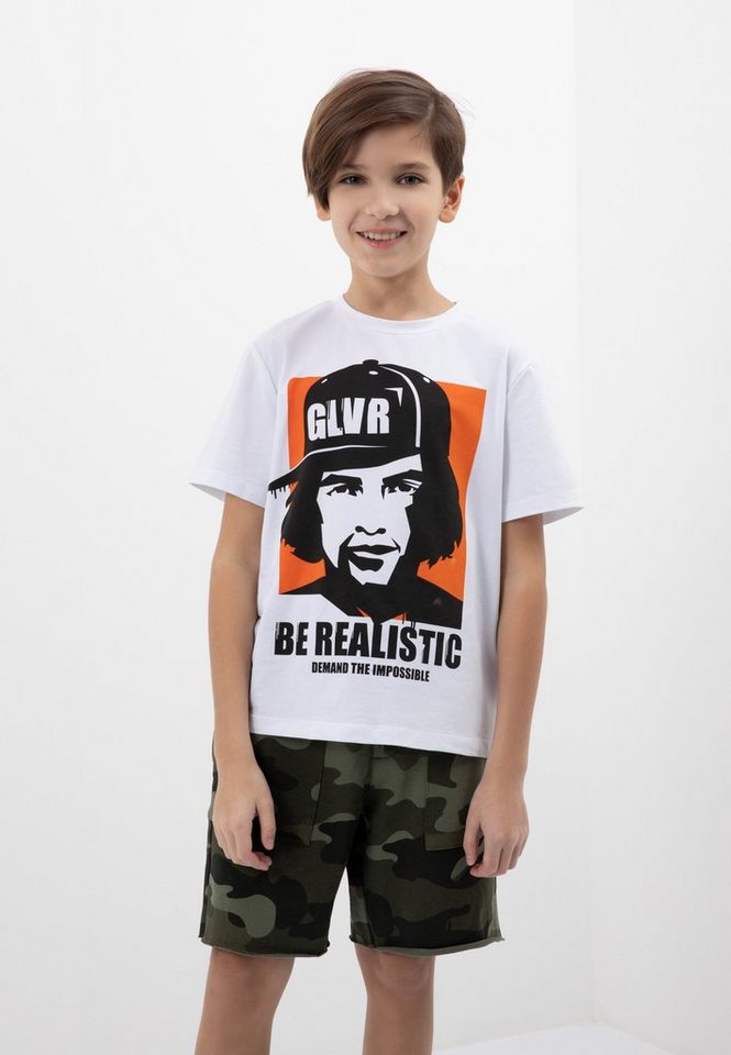 Gulliver T-Shirt mit trendigem Frontprint, Modisches T-Shirt mit  komfortablem Rundhals