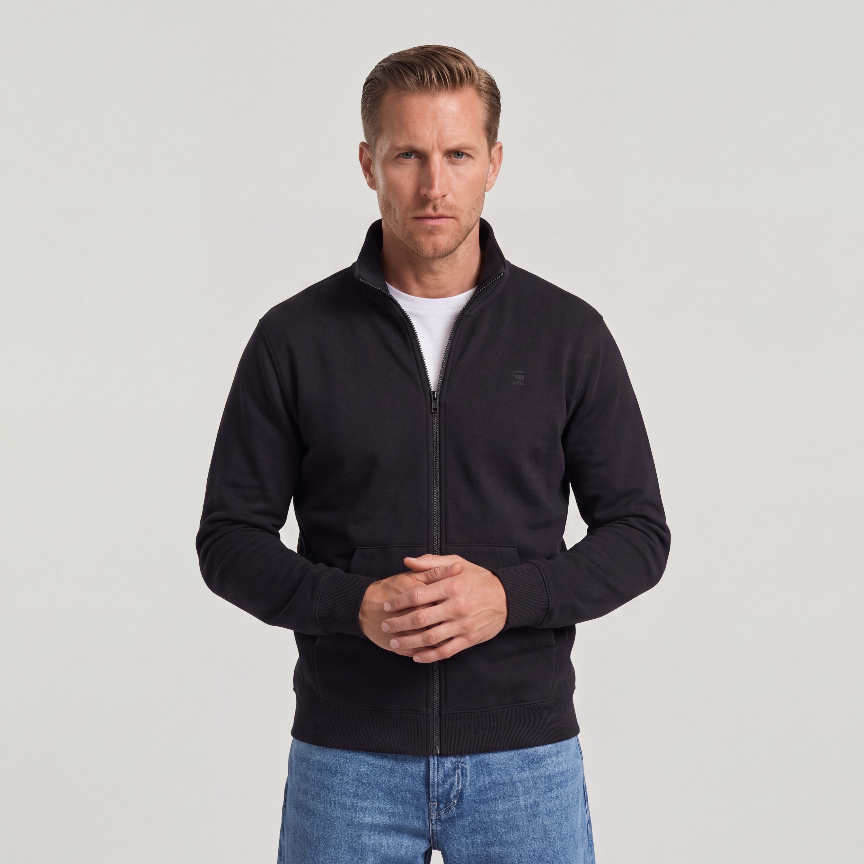 G-STAR Sweatjacke Premium Core Track Jacket mit Stehkragen, Regular Fit