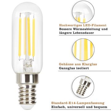 ZMH LED-Leuchtmittel Edison LED Vintage Glühbirne - T25 2700K, E14, 4 St., warmweiß, Filament Retro Glas Birne Energiesparlampe