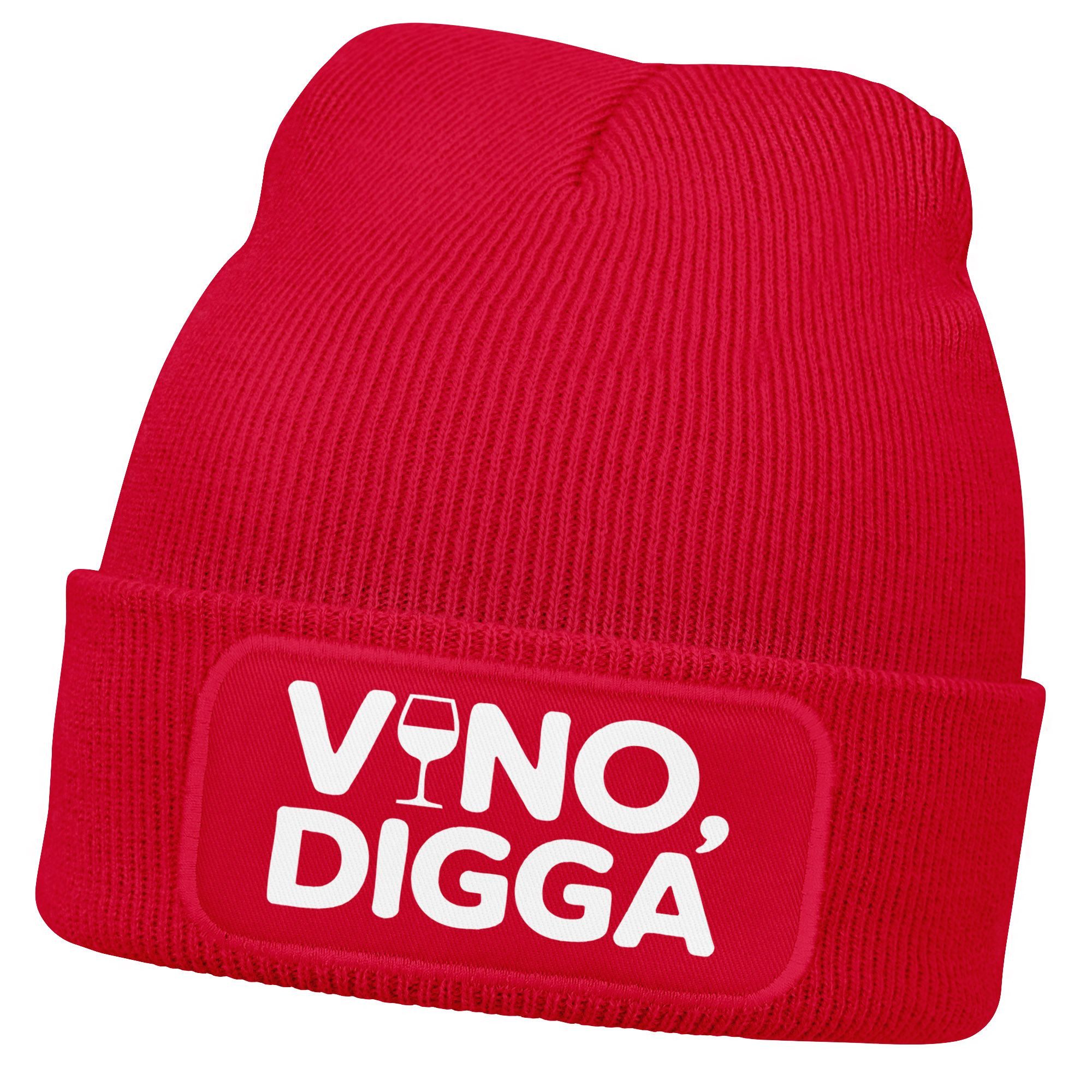 Strickmütze Damen Beanie mit Patch Strickmütze mit Spruch Aufdruck Lustig