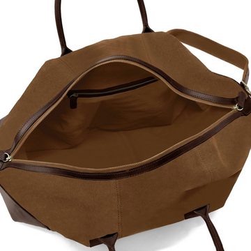 DRAKENSBERG Reisetasche Weekender »David« (L) Umbra-Braun, Herren, Damen, im Vintage-Design, Canvas und Büffelleder, handgemacht