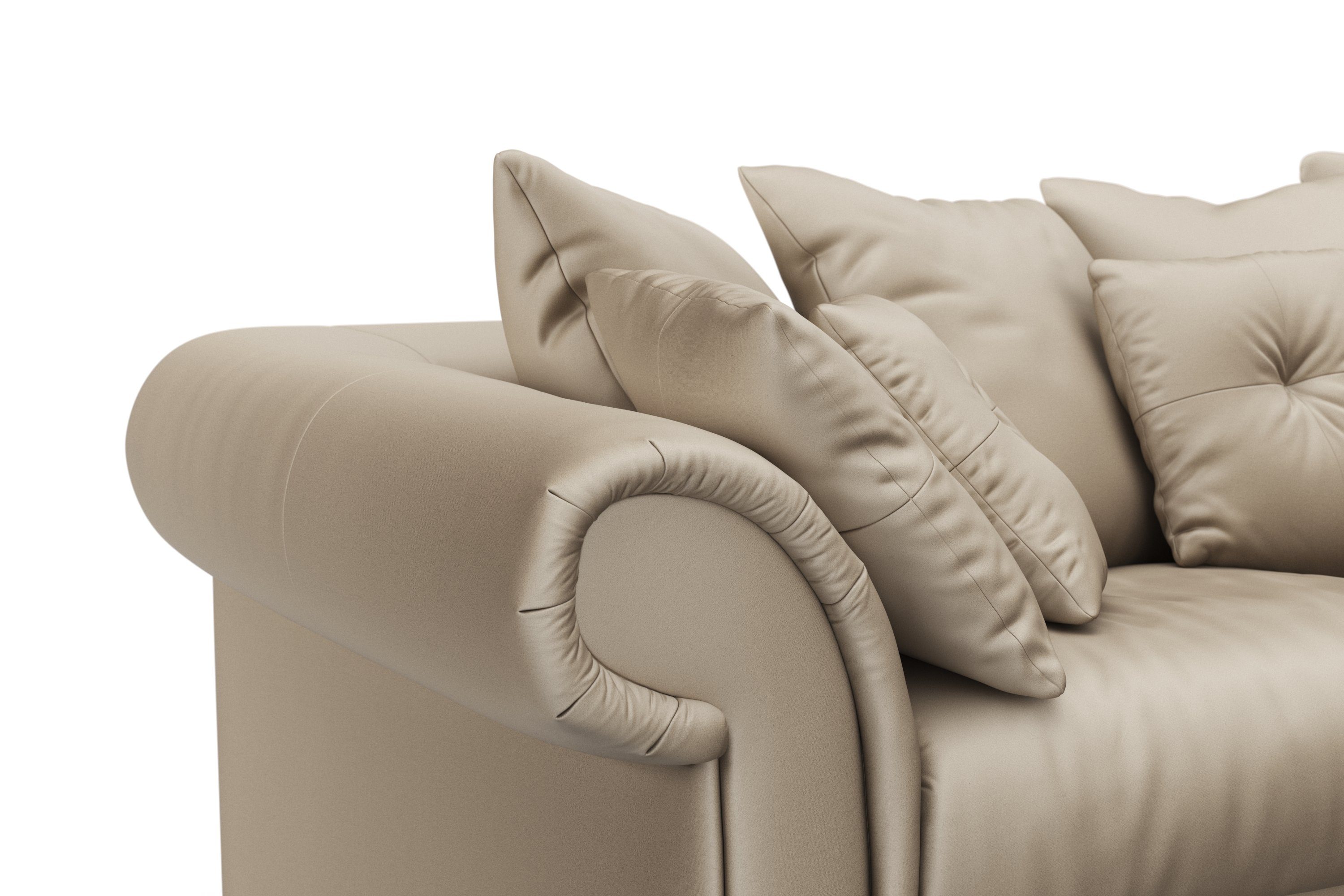Home affaire Big-Sofa Queenie Kissen 2 zeitlosem Teile, Megasofa, mit weichem viele kuschelige Design, Sitzkomfort und