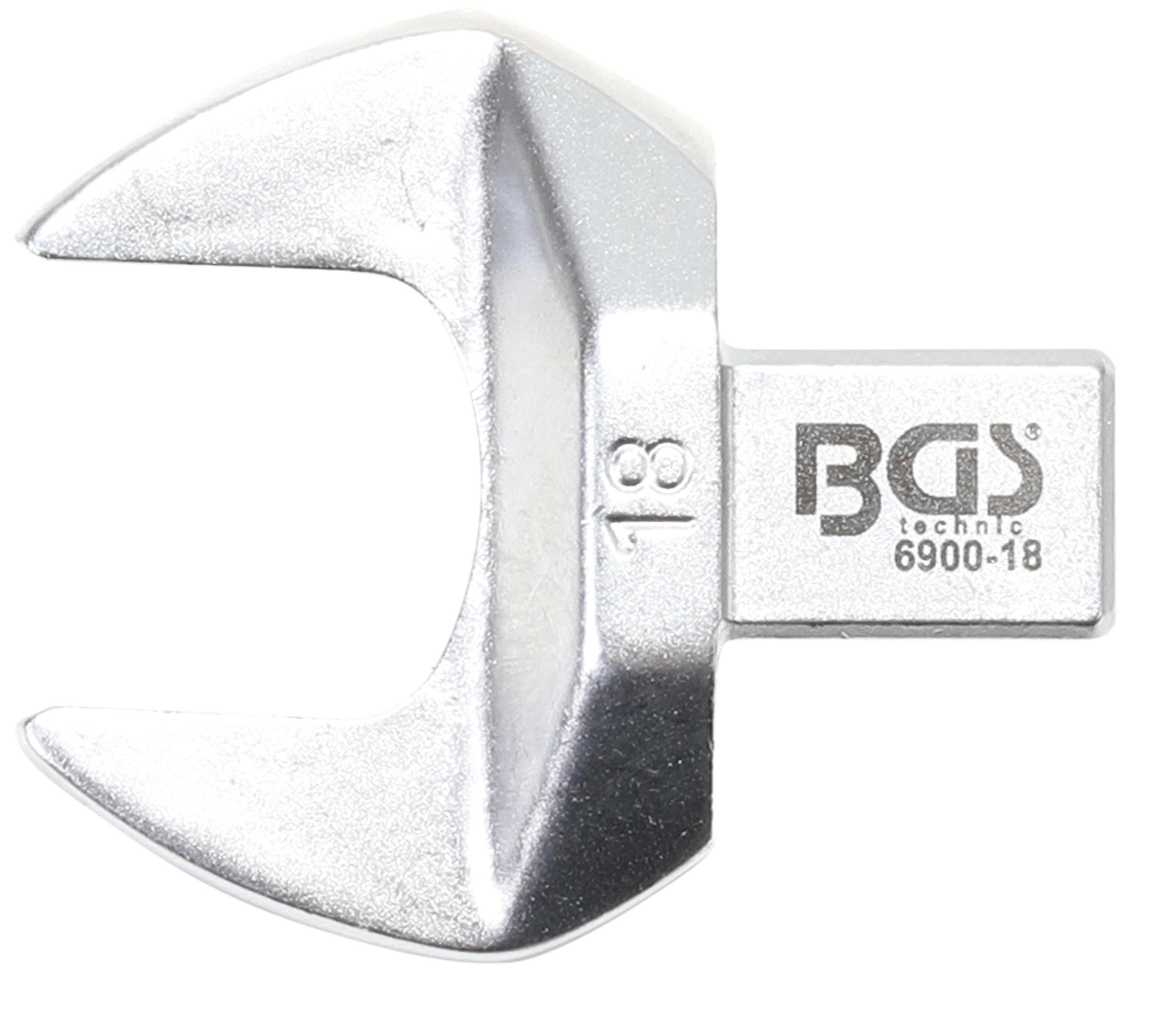 BGS technic Maulschlüssel Einsteck-Maulschlüssel, 18 mm, Aufnahme 9 x 12 mm