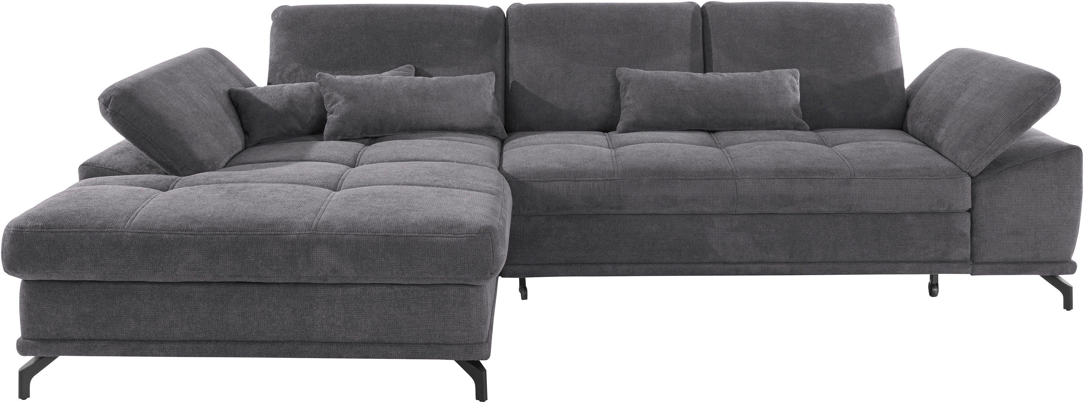 OTTO home Ecksofa Costello L-Form, B: 301cm, Sitztiefen & Armteilverstellung, Federkern, 3 Nierenkissen, optional Schlaffunktion & Bettkasten