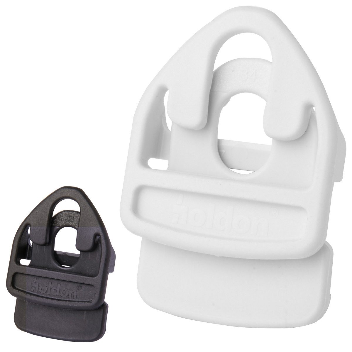 Holdon Schutzplane Holdon® XTRA Weiß 10 Stk. Befestigungsclip Klemmöse Planenklemmen Öse, Mehrzweckklemme Universal Clips für Stoff Sonnensegel Plane Banner
