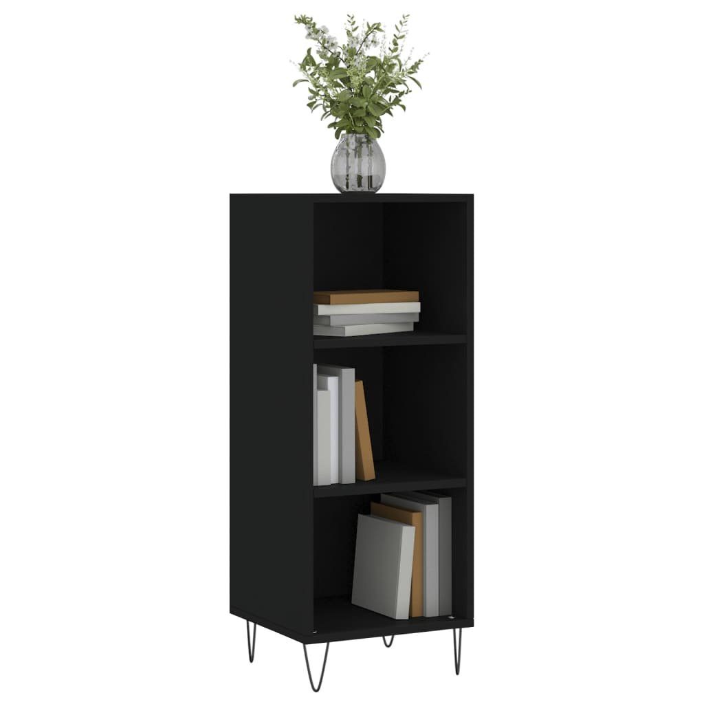 furnicato Sideboard Klassisches 34,5 x 32,5 x 90 cm Schwarz (1 St), Stabiler Highboard-Schrank mit viel Stauraum und Wandhalterung