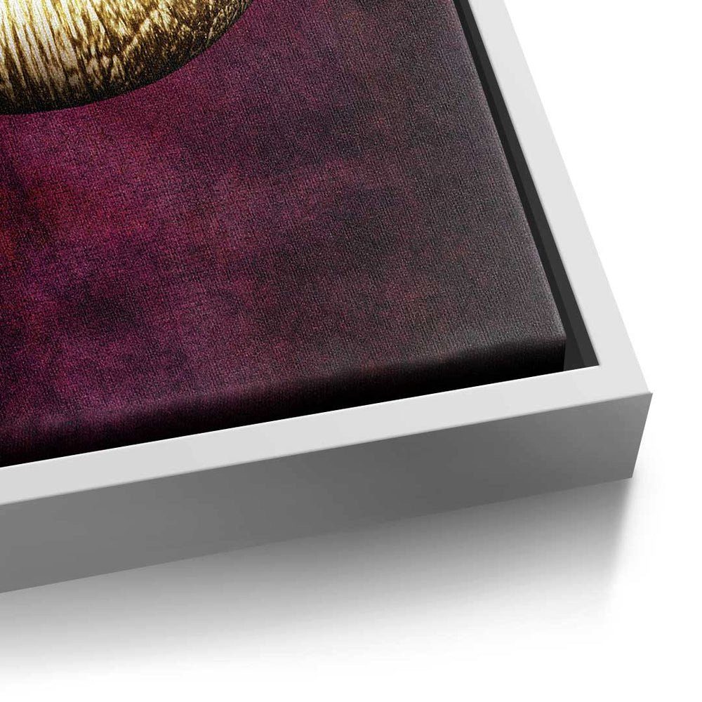 - Rahmen Premium Gold Pop ohne Red DOTCOMCANVAS® Art Wand Lippen modernes - Leinwandbild Leinwandbild, & X -