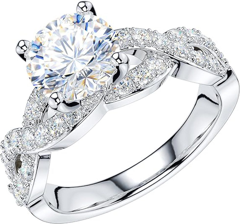 Jumpeak Diamantring Eheringe für Männer und Frauen, 1,5 Karat Diamantring,ring gold, Valentinstagsgeschenk,Jubiläumsgeschenk,geschenk für fra