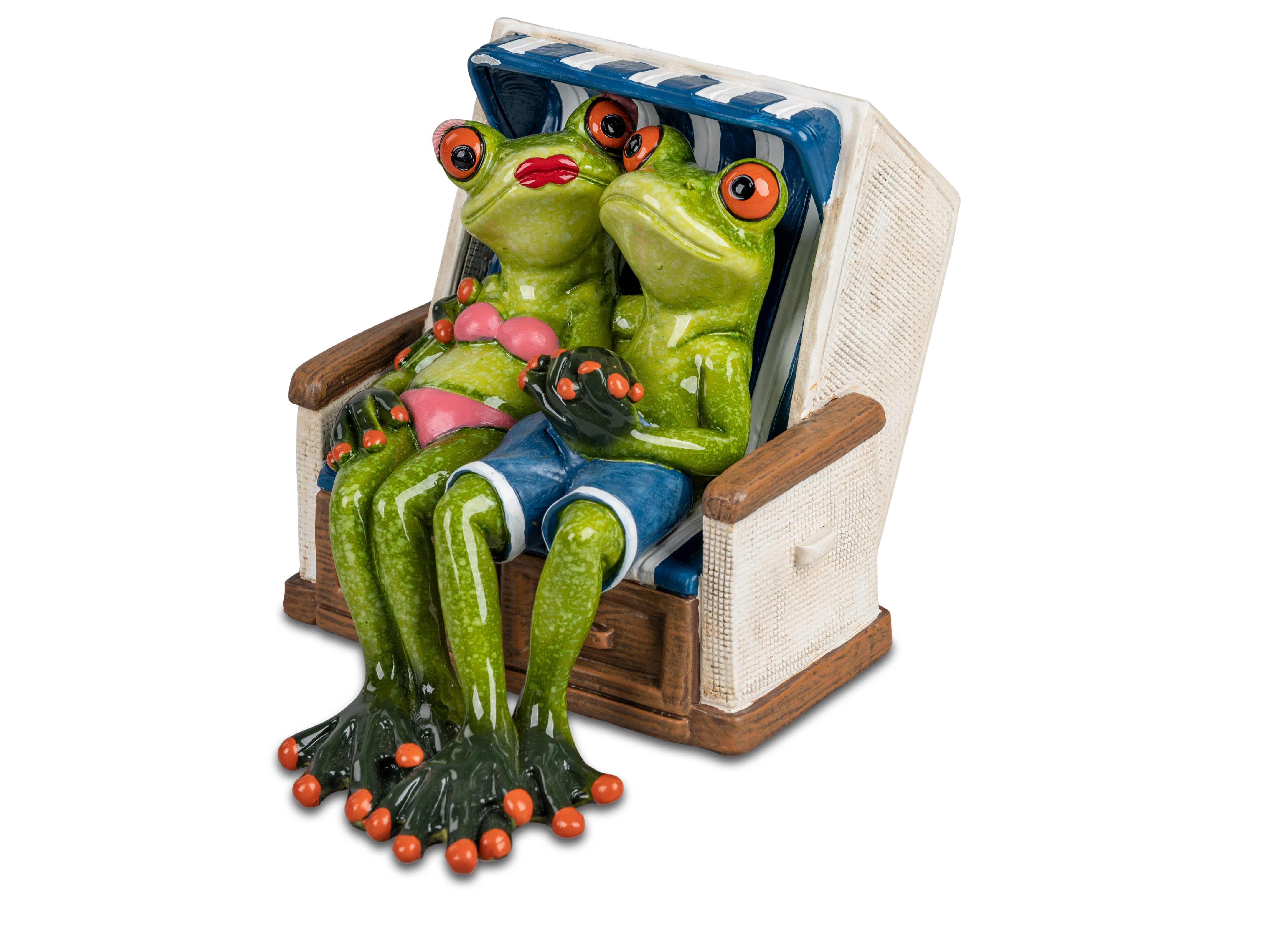 Geschenk-Himmel Dekofigur Froschpaar im Strandkorb sitzend günstig online kaufen