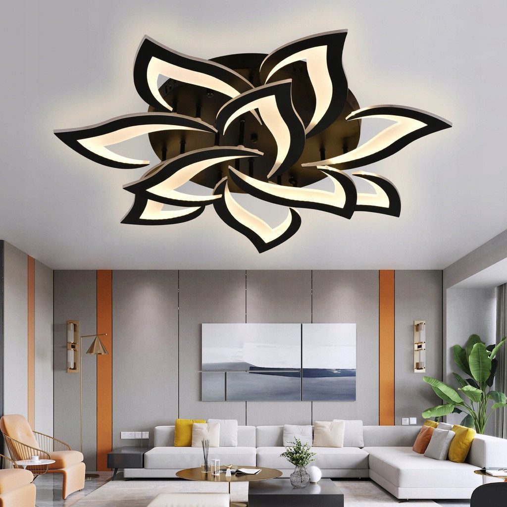 Riserva Deckenleuchte Warmes Licht,Acryl Deckenleuchte,Schwarz,10 Lichter,3 günstig online kaufen