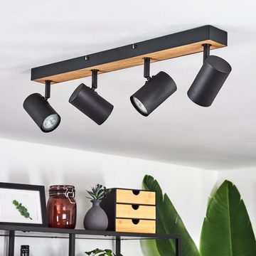 hofstein Deckenleuchte »Gambellara« Deckenlampe aus Metall/MDF in Schwarz/Braun/Holzoptik, ohne Leuchtmittel, moderne Leuchte mit verstellbaren Strahlern, 4xGU10 max. 25