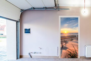 MuchoWow Türtapete Strand - Meer - Düne - Sonnenuntergang - Landschaft, Matt, bedruckt, (1 St), Fototapete für Tür, Türaufkleber, 75x205 cm