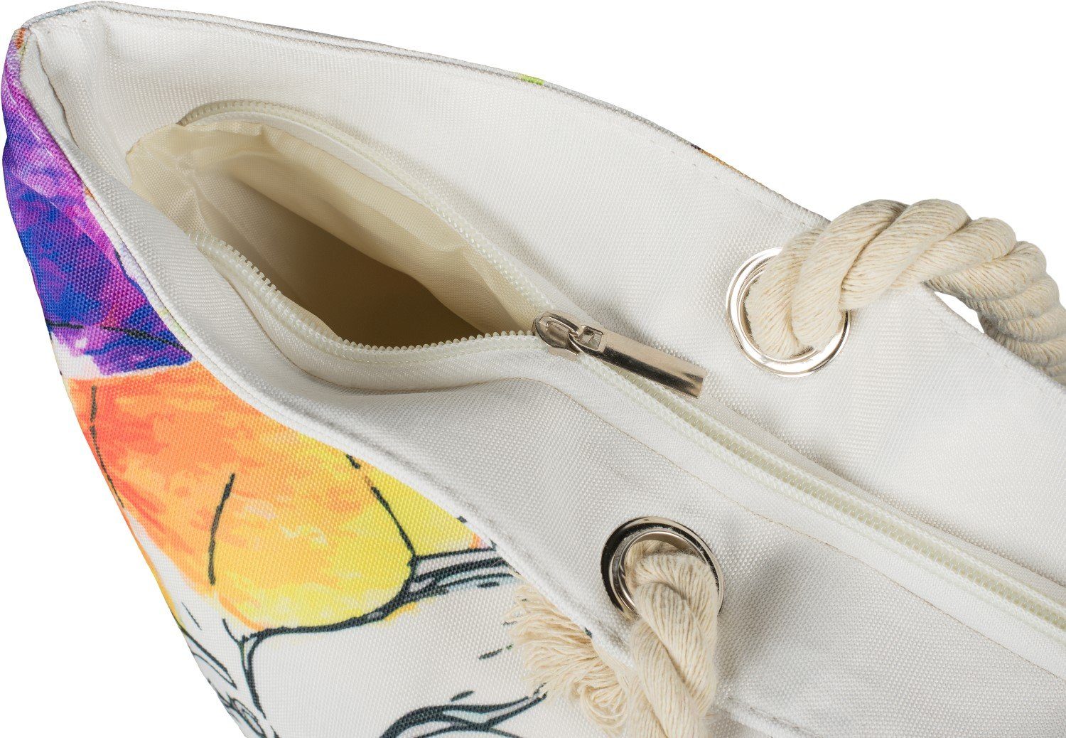 styleBREAKER Strandtasche Strandtasche Veilchen Muster (1-tlg)