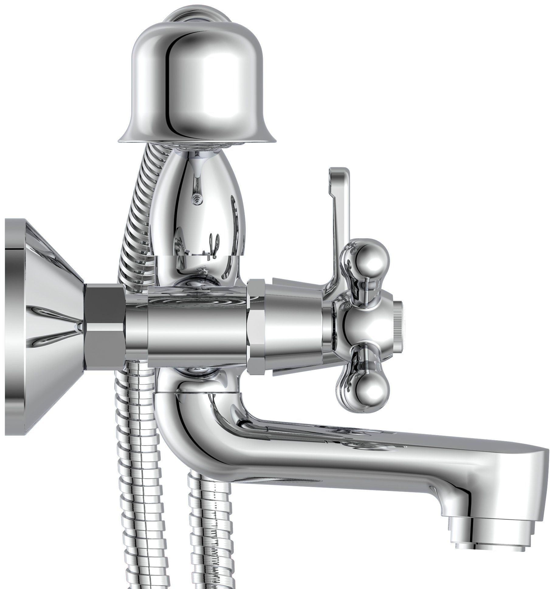 Schütte Wannenarmatur Elk (Set) Mischbatterie Badewanne, Wasserhahn Bad mit Handbrause, Chrom