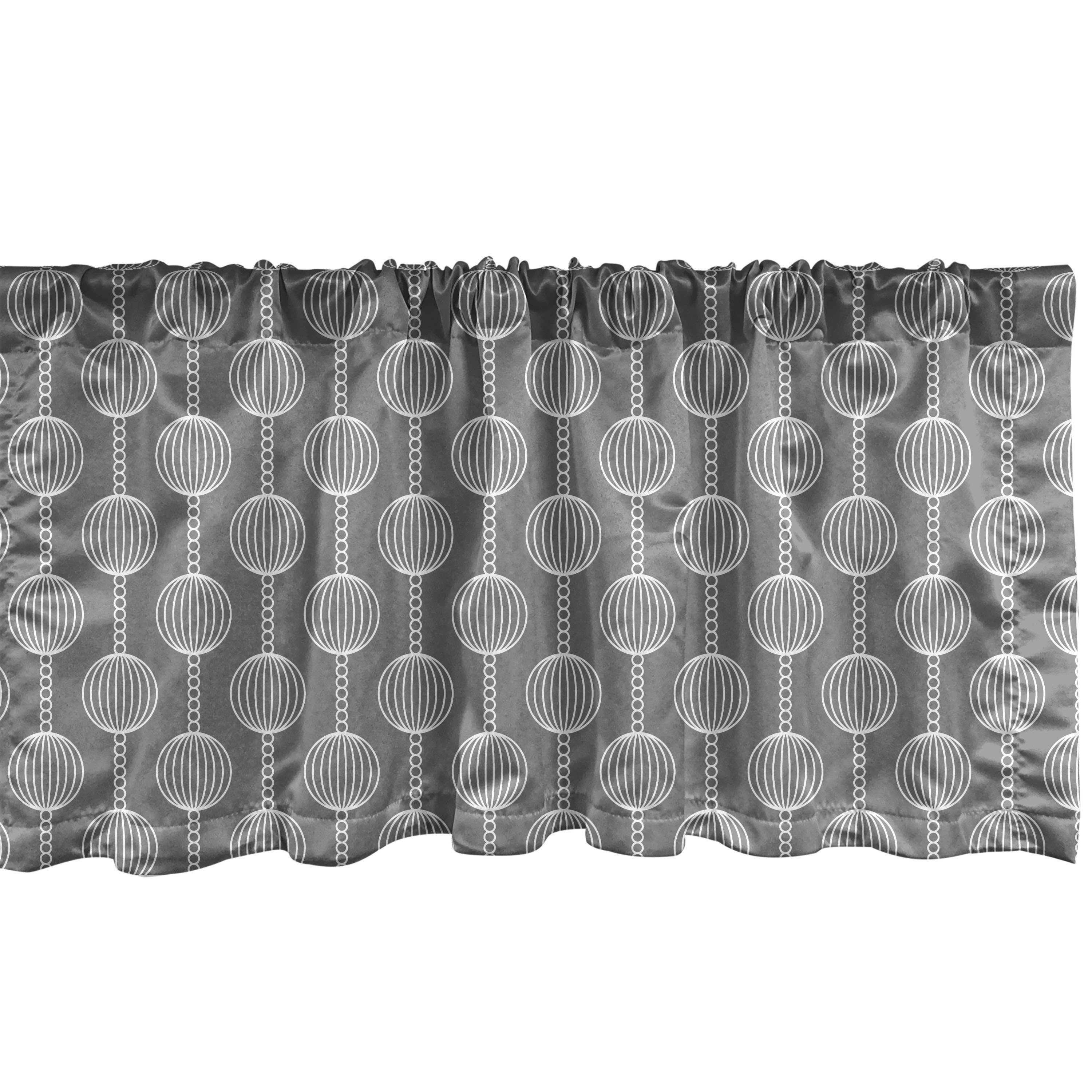 Scheibengardine Vorhang Volant für Küche Schlafzimmer Dekor mit Stangentasche, Abakuhaus, Microfaser, Abstrakt Einfache Kreise und Ketten