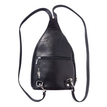 FLORENCE Handtasche OTF602X Florence Damen Rucksack Schultertasche (Cityrucksack), Damen Leder Cityrucksack, Schultertasche, rot-schwarz ca. 18cm