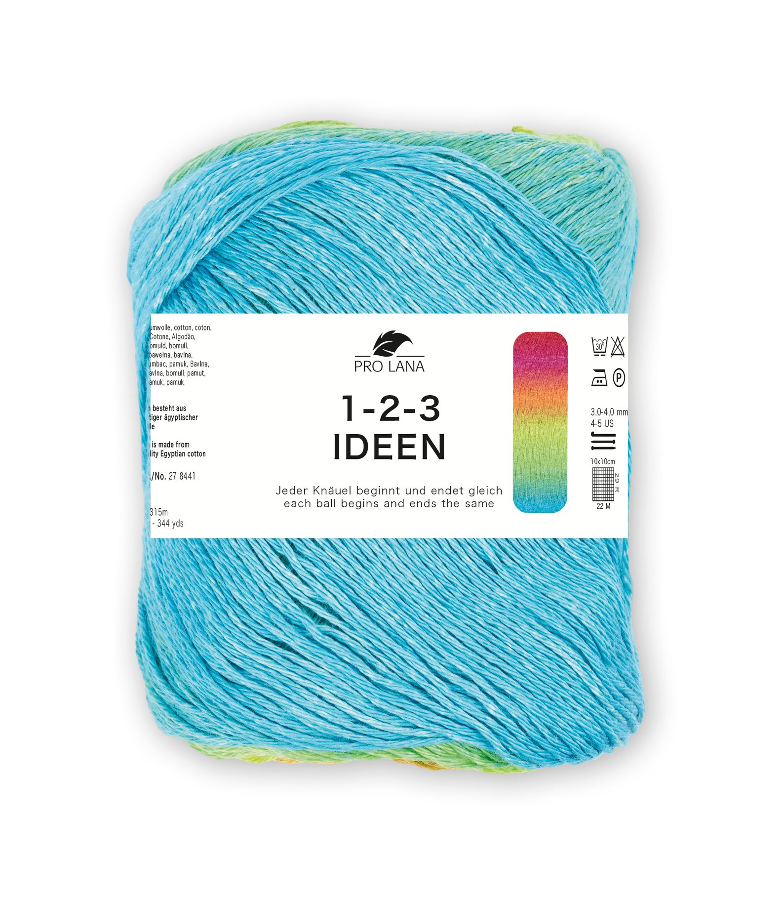 Pro Lana 1-2-3 IDEEN 100 g Häkelwolle, 315 m (Weiches Sommergarn mit frischem einmaligen Farbverlauf), 100 g