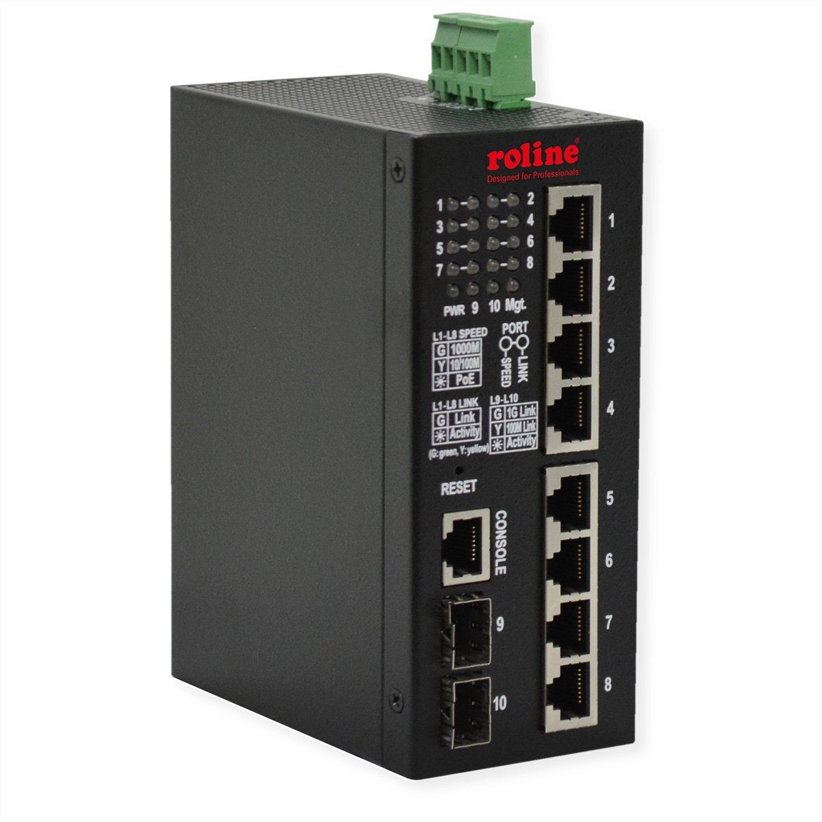 Industrial Gigabit Switch, 10 Ports, PoE+, Smart Managed, 240W Netzwerk-Switch