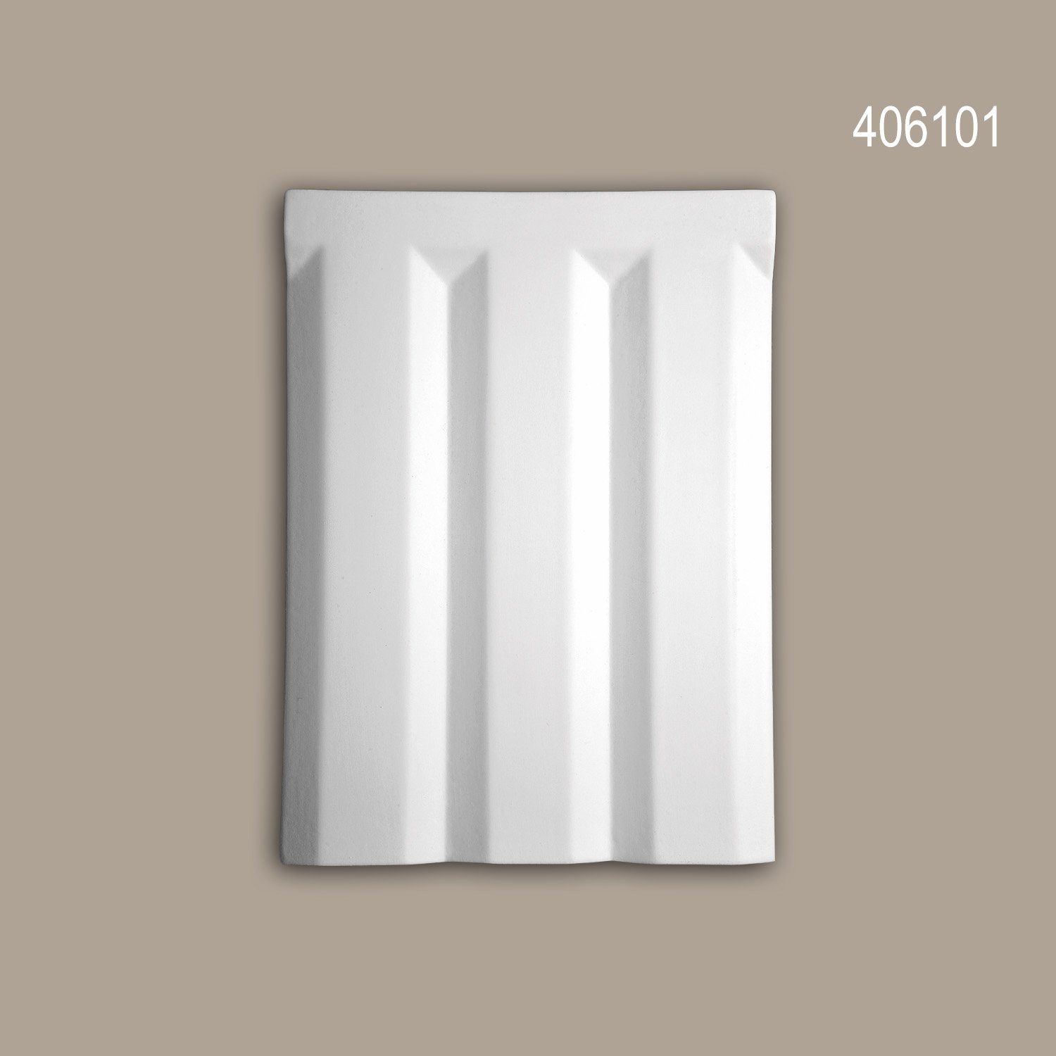 Profhome Wanddekoobjekt 406101 (Triglyph, 1 St., Außenstuck, Zierelement, Fassadenelement), weiß, vorgrundiert, für Fassadendekoration, Stil: Zeitlos / Klassisch