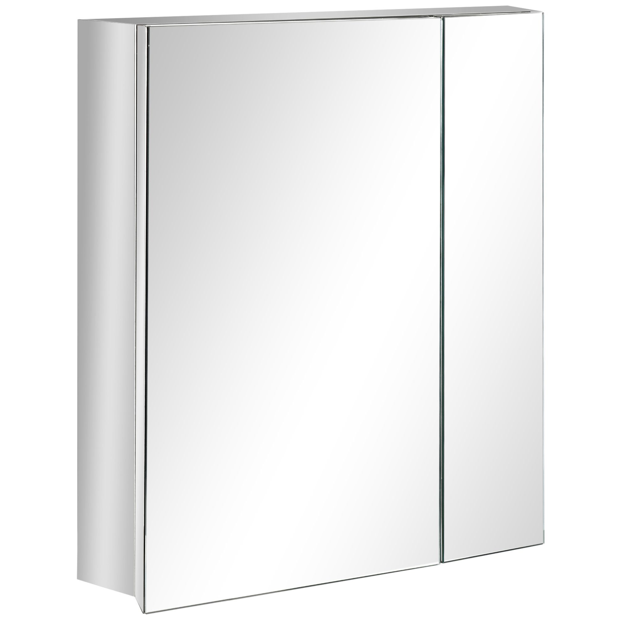 Kleankin Spiegelschrank (Set, 1-St., Badspiegelschrank) Hängeschrank mit Doppeltür, 3 Innenböden | Spiegelschränke