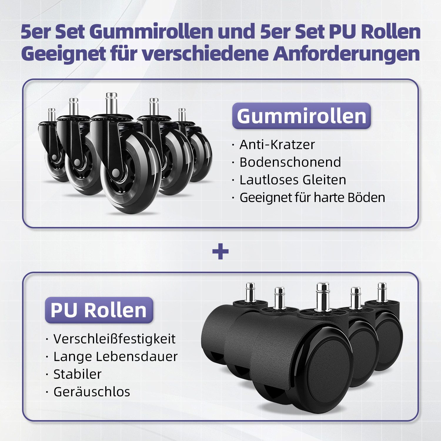 Adormii Bürostuhl Bürostuhl mit Gerauschlose Gummirollen,Ergonomischer Büro günstig online kaufen
