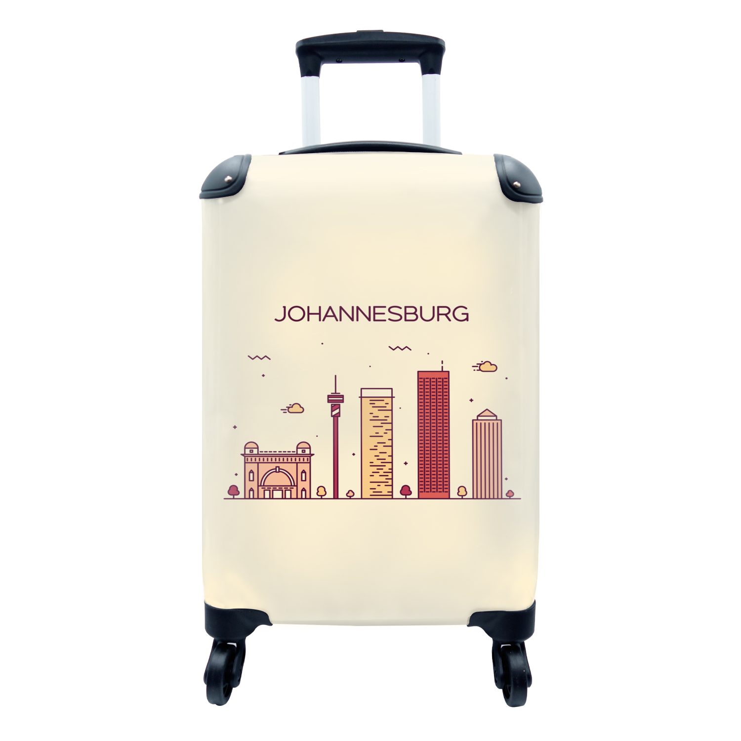 MuchoWow Handgepäckkoffer Johannesburg - Skyline - Südafrika, 4 Rollen, Reisetasche mit rollen, Handgepäck für Ferien, Trolley, Reisekoffer