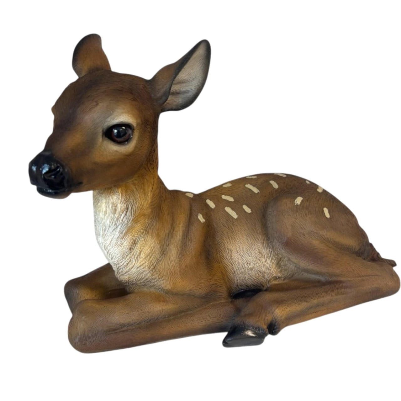 Figurendiscounter Gartenfigur Dekofigur Reh liegend 26,5 x 38 cm braun/beige