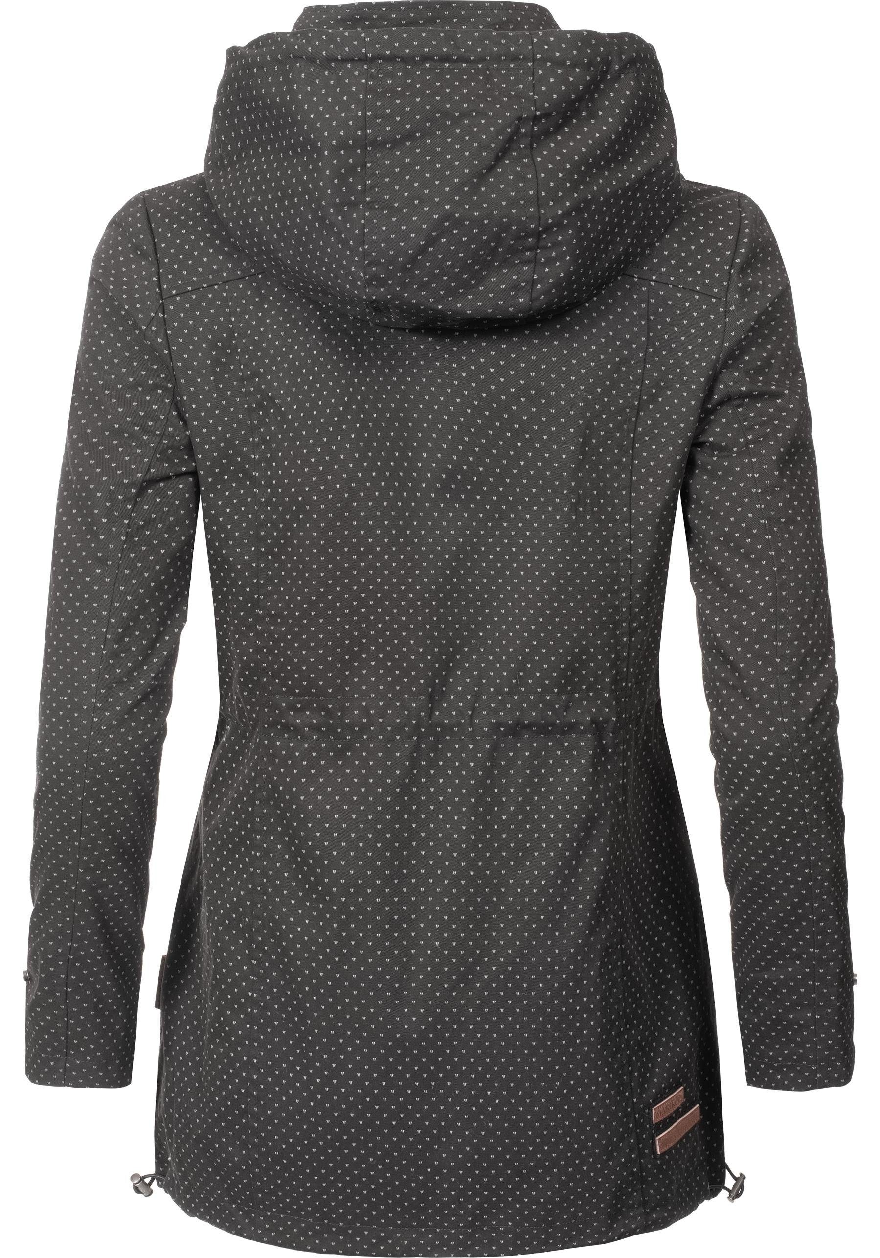 Marikoo Outdoorjacke Nyokoo modische Baumwoll Übergangsjacke mit großer Kapuze