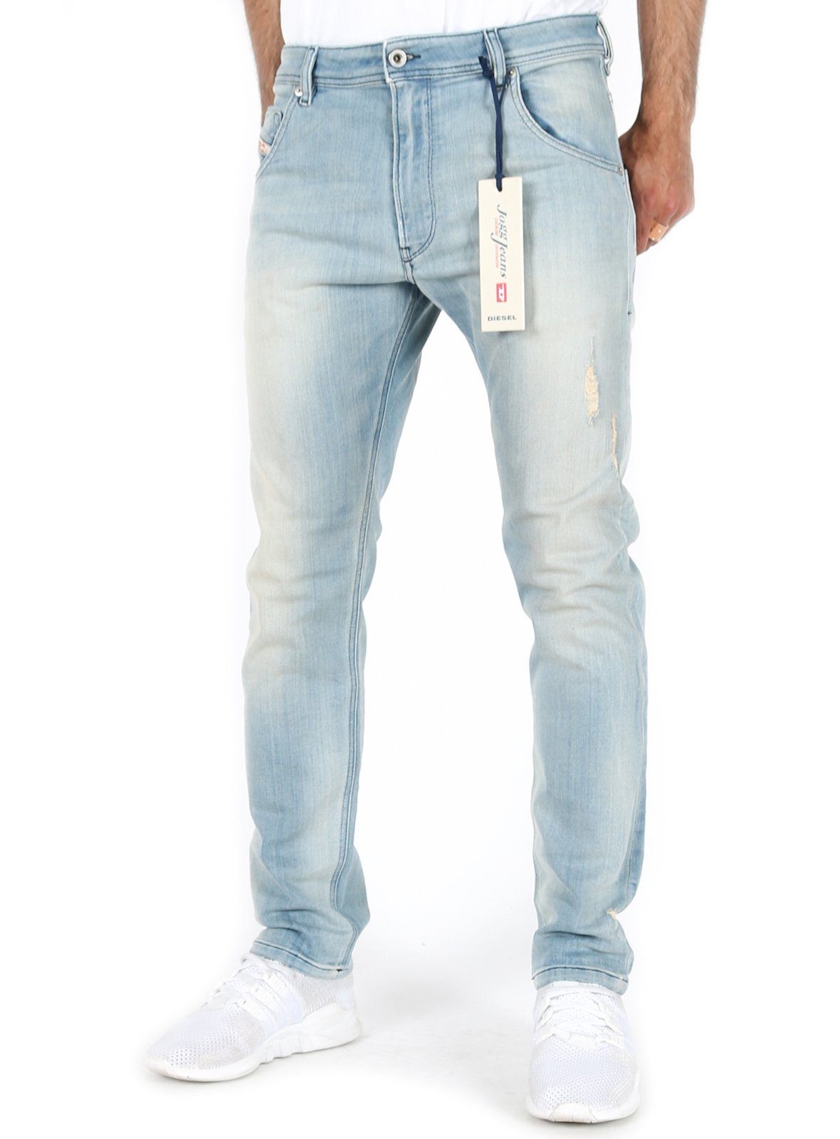 Diesel Tapered-fit-Jeans Diesel Herren Regular Tapered Fit Jogg Jeans  Stretch Hose Hell Krooley-T 087AB