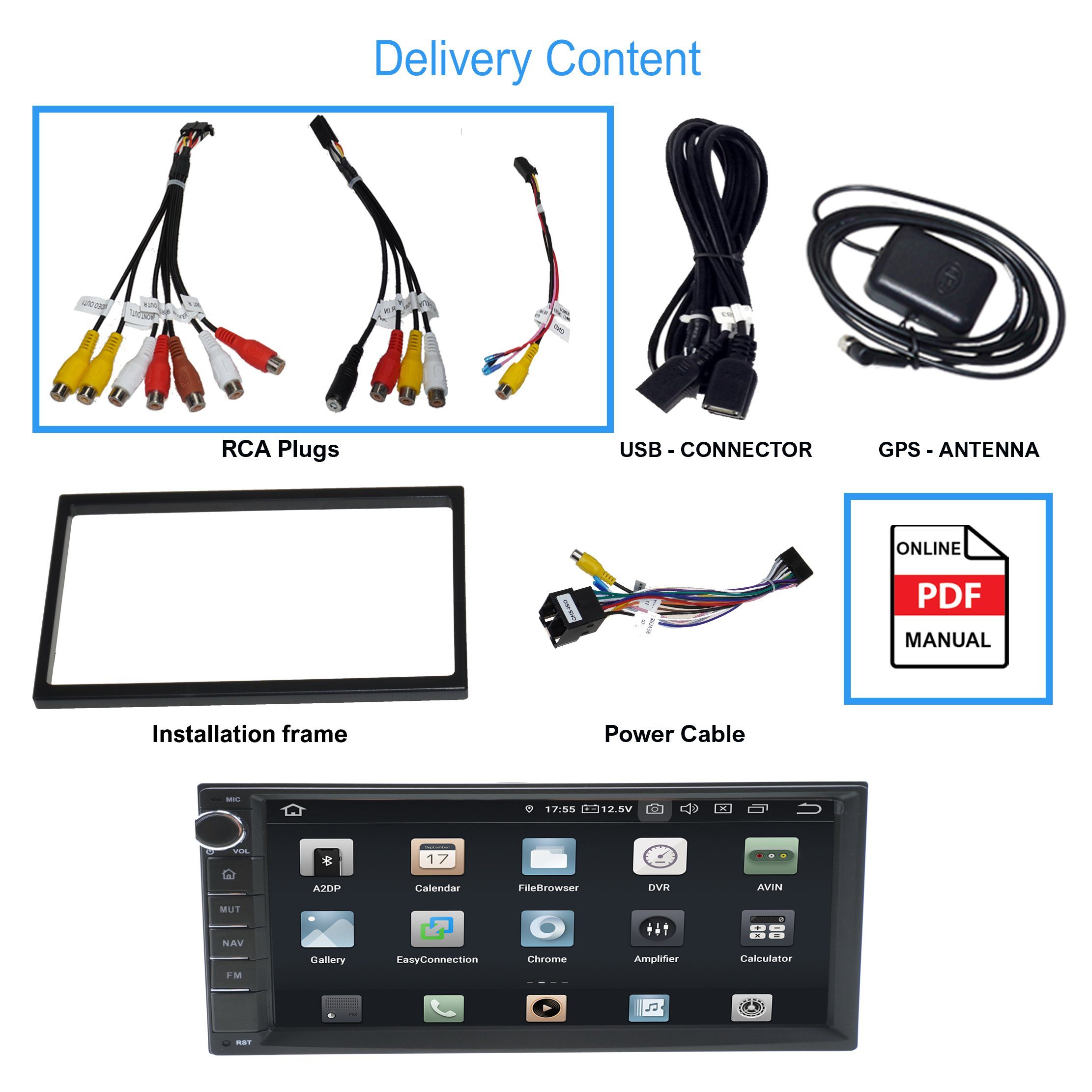 TAFFIO Für Nissan 2 DIN 7" Touchscreen Android Autoradio GPS USB Media Einbau-Navigationsgerät