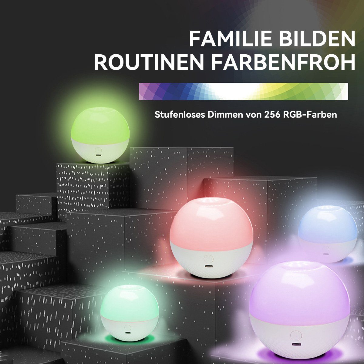 DOPWii Nachtlicht LED-Nachtlicht, Fernbedienung Illusion Touch Light farbige mit 16