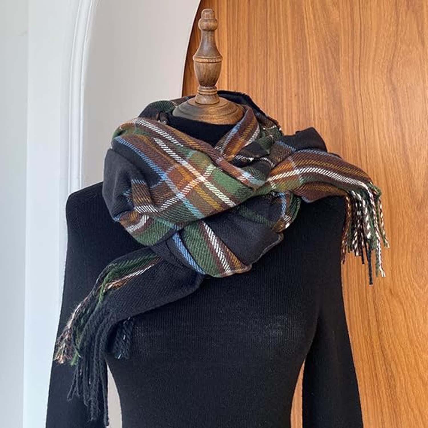 Bextsrack Wollschal Damen Schal,kuschelweich Karo,Winter Schal Poncho Quali günstig online kaufen