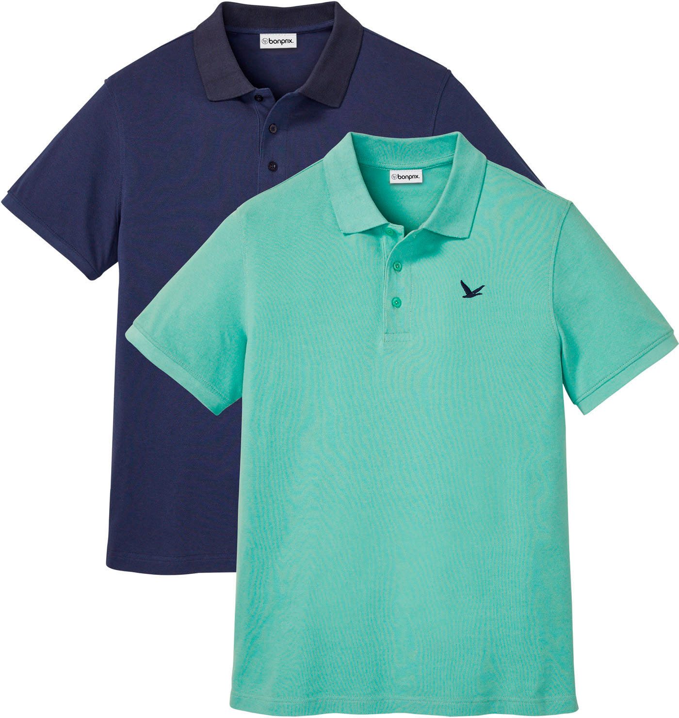 bonprix Poloshirt (Packung, 2-tlg) Regular Fit, Kurzarm, aus Baumwolle, mit günstig online kaufen