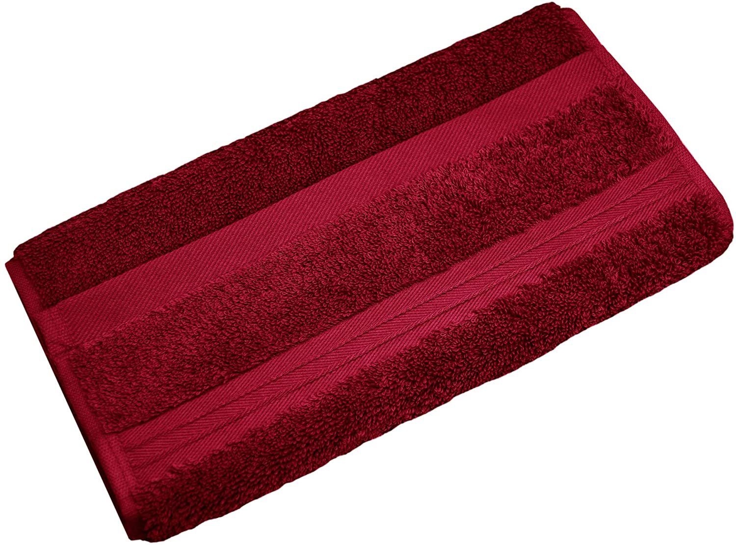 Lashuma Gästehandtücher Linz, Frottee 30x50 (4-St), Rot Kuschelige dunkel rot Rubin cm Gästetücher