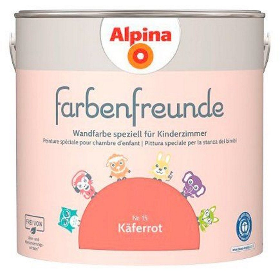Alpina Wand- und Deckenfarbe 2,5 Liter Farbenfreunde, Käferrot No. 15