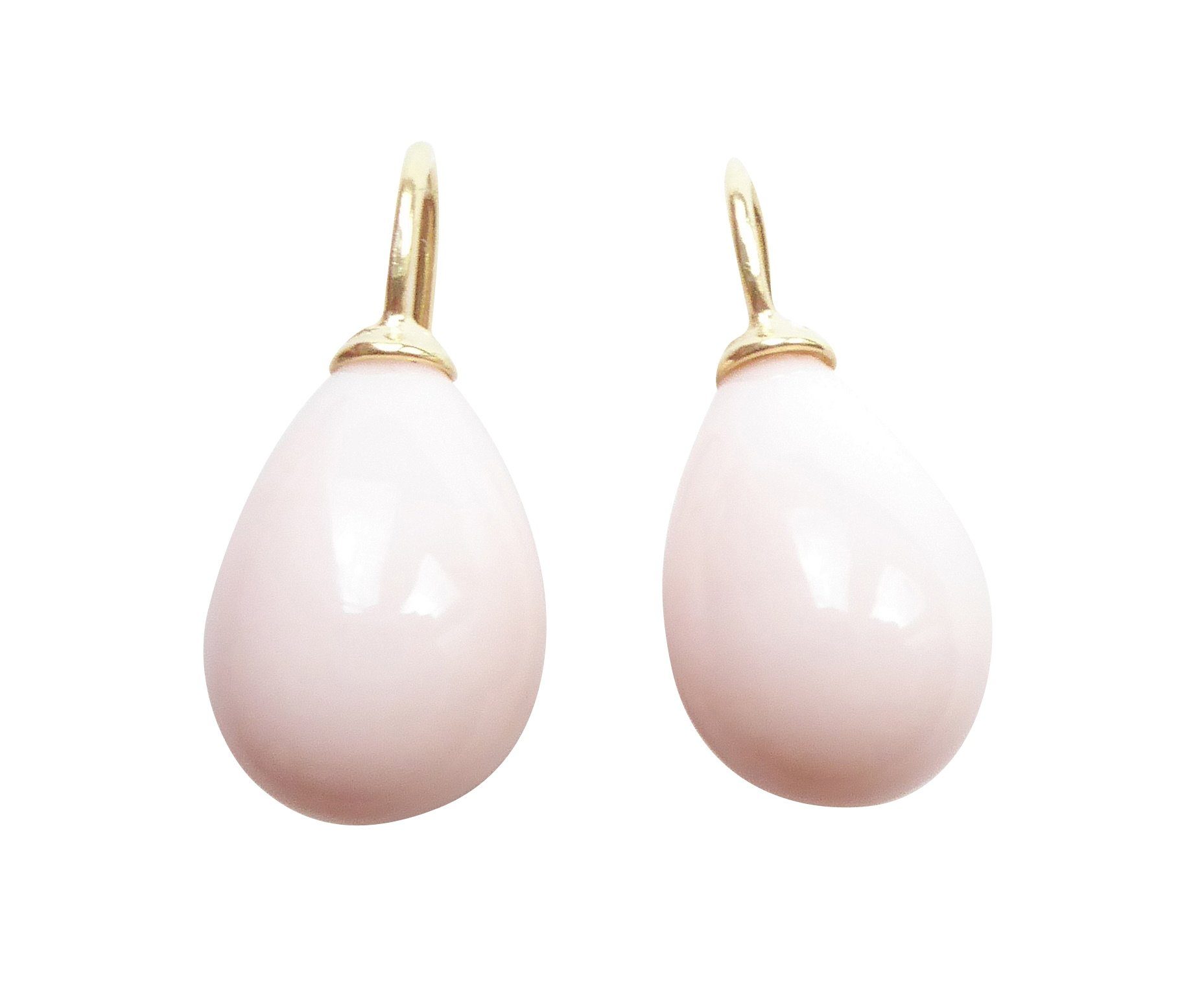 Paar Ohrhänger Lea hellrosé gold-platt. Braut Geschenk zeitlos Hochzeit